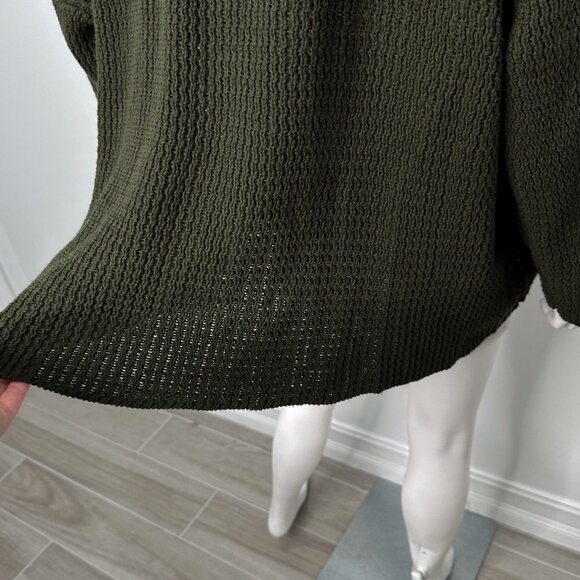 Maurie and Eve Cotton Oversized Crewneck Sweater in Olive Green Women's Size 4 - Picture 16 of 16